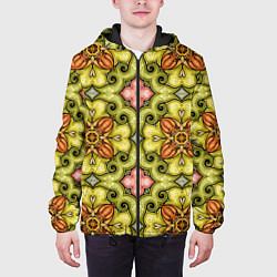 Куртка с капюшоном мужская Калейдоскоп элементы текстура, цвет: 3D-черный — фото 2