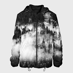 Куртка с капюшоном мужская Мрачный лес - туман, цвет: 3D-черный