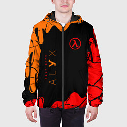 Куртка с капюшоном мужская Half-life потёки, цвет: 3D-черный — фото 2