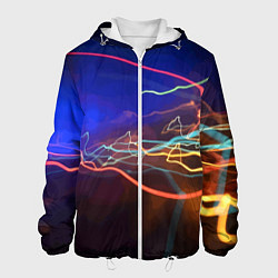 Куртка с капюшоном мужская Neon vanguard pattern Lightning Fashion 2023, цвет: 3D-белый
