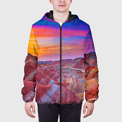 Куртка с капюшоном мужская Краски природы Горы Neon Китай, цвет: 3D-черный — фото 2
