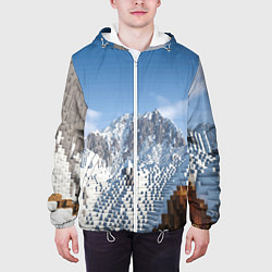 Куртка с капюшоном мужская Minecraft Mountains Video game, цвет: 3D-белый — фото 2