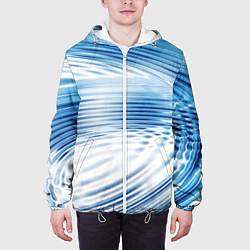 Куртка с капюшоном мужская Круги на воде Океан Wave, цвет: 3D-белый — фото 2