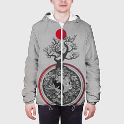 Куртка с капюшоном мужская SAKURA planet, цвет: 3D-белый — фото 2