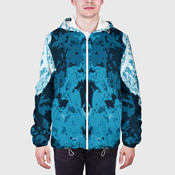 Куртка с капюшоном мужская Абстрактный графический узор Abstraction, цвет: 3D-белый — фото 2