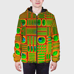 Куртка с капюшоном мужская ОПТИЧЕСКАЯ АБСТРАКЦИЯ, цвет: 3D-черный — фото 2
