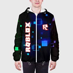 Куртка с капюшоном мужская ROBLOX неоновые кубики, цвет: 3D-белый — фото 2