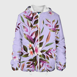 Куртка с капюшоном мужская Цветы Вересковый Сад, цвет: 3D-белый