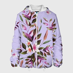 Куртка с капюшоном мужская Цветы Вересковый Сад, цвет: 3D-белый