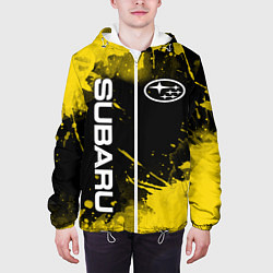 Куртка с капюшоном мужская СУБАРУ - SUBARU Желтые пятна, цвет: 3D-белый — фото 2