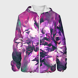 Куртка с капюшоном мужская Wild flowers, цвет: 3D-белый