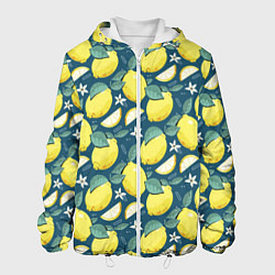 Куртка с капюшоном мужская Cute lemon pattern, цвет: 3D-белый