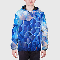 Куртка с капюшоном мужская Blue scales, цвет: 3D-черный — фото 2