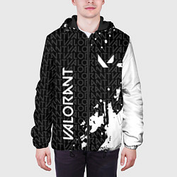 Куртка с капюшоном мужская Valorant - Паттерн надписи, цвет: 3D-черный — фото 2