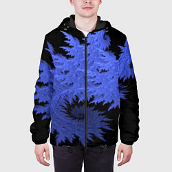 Куртка с капюшоном мужская Абстрактный морозный узор Abstract frost pattern, цвет: 3D-черный — фото 2