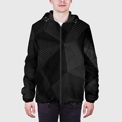 Куртка с капюшоном мужская КАРБОН ПОЛИГОНЫ, цвет: 3D-черный — фото 2