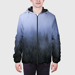 Куртка с капюшоном мужская Лес в ночи, цвет: 3D-черный — фото 2