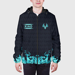 Куртка с капюшоном мужская Сяо Xiao Elements Genshin Impact zip, цвет: 3D-черный — фото 2
