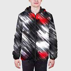 Куртка с капюшоном мужская NEON abstract pattern неоновая абстракция, цвет: 3D-черный — фото 2