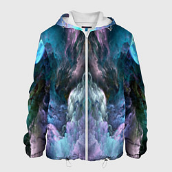 Куртка с капюшоном мужская Облака неонового цвета Neon colored clouds, цвет: 3D-белый