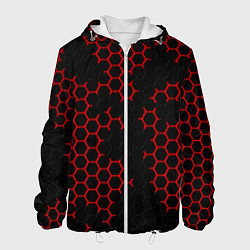 Мужская куртка НАНОКОСТЮМ Black and Red Hexagon Гексагоны
