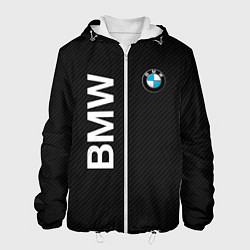 Куртка с капюшоном мужская Bmw КОРБОНОВЫЕ ПОЛОСЫ, цвет: 3D-белый