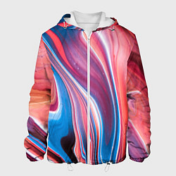 Куртка с капюшоном мужская Colorful river, цвет: 3D-белый