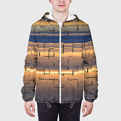 Куртка с капюшоном мужская Мозаика цветная colored mosaic, цвет: 3D-белый — фото 2