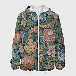 Куртка с капюшоном мужская Floral pattern Цветочный паттерн, цвет: 3D-белый