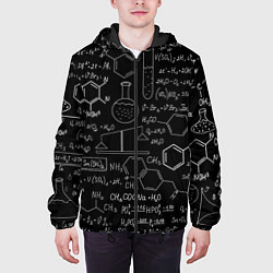 Куртка с капюшоном мужская Химия -формулы, цвет: 3D-черный — фото 2