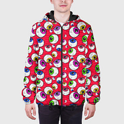 Куртка с капюшоном мужская Psy eyes, цвет: 3D-черный — фото 2
