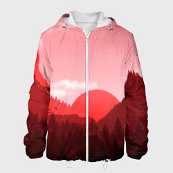 Мужская куртка Закат в горах в розовых тонах