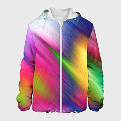 Куртка с капюшоном мужская Абстрактный разноцветный текстурированный фон, цвет: 3D-белый