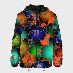 Куртка с капюшоном мужская Vanguard floral pattern Summer night Fashion trend, цвет: 3D-черный