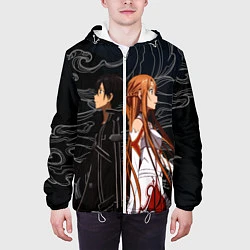 Куртка с капюшоном мужская Кирито и Асуна - Sword Art Online, цвет: 3D-белый — фото 2