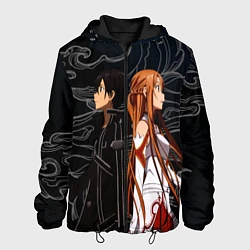 Куртка с капюшоном мужская Кирито и Асуна - Sword Art Online, цвет: 3D-черный