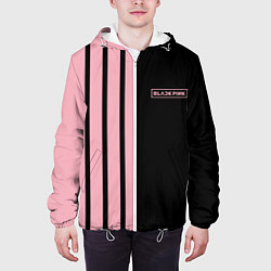 Куртка с капюшоном мужская BLACKPINK HALF BLACK-PINK MINI LOGO, цвет: 3D-белый — фото 2