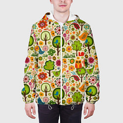 Куртка с капюшоном мужская COLORED FOREST ANIMALS, цвет: 3D-белый — фото 2