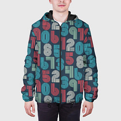 Куртка с капюшоном мужская Цифры в стиле Ретро, цвет: 3D-черный — фото 2