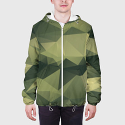 Куртка с капюшоном мужская 3д полигоны - камуфляж, цвет: 3D-белый — фото 2
