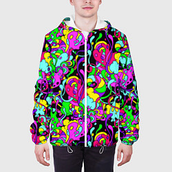 Куртка с капюшоном мужская Щупальца и слизь, цвет: 3D-белый — фото 2