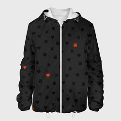 Куртка с капюшоном мужская Love Death and Robots black pattern, цвет: 3D-белый