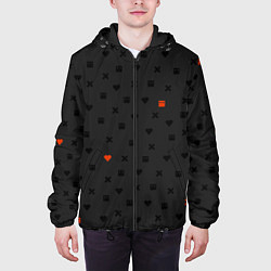 Куртка с капюшоном мужская Love Death and Robots black pattern, цвет: 3D-черный — фото 2