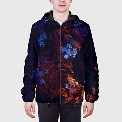 Куртка с капюшоном мужская Синие и Красные Коралловые Рифы, цвет: 3D-черный — фото 2