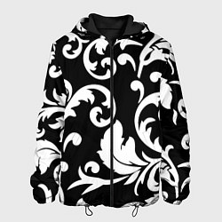 Куртка с капюшоном мужская Minimalist floral pattern, цвет: 3D-черный