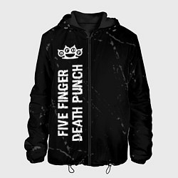 Куртка с капюшоном мужская Five Finger Death Punch Glitch на темном фоне, цвет: 3D-черный