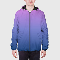 Куртка с капюшоном мужская PINK-BLUE GRADIENT ГРАДИЕНТ, цвет: 3D-черный — фото 2
