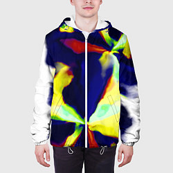 Куртка с капюшоном мужская Разноцветный вспышка, цвет: 3D-белый — фото 2