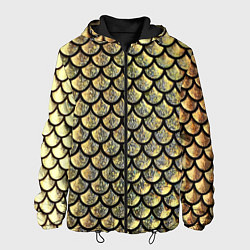 Куртка с капюшоном мужская Чешуя золотая, цвет: 3D-черный