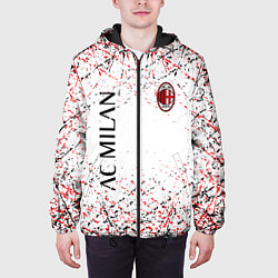Куртка с капюшоном мужская Ac milan logo, цвет: 3D-черный — фото 2